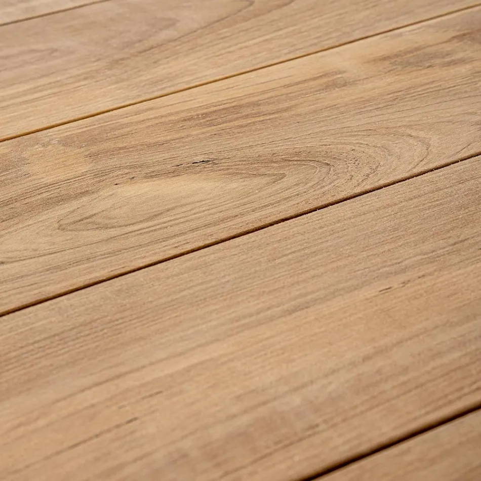 Tavoline Kopshti 180x90 cm me Baze Alumini dhe Siper Tik - Mesatarisht Viadurini