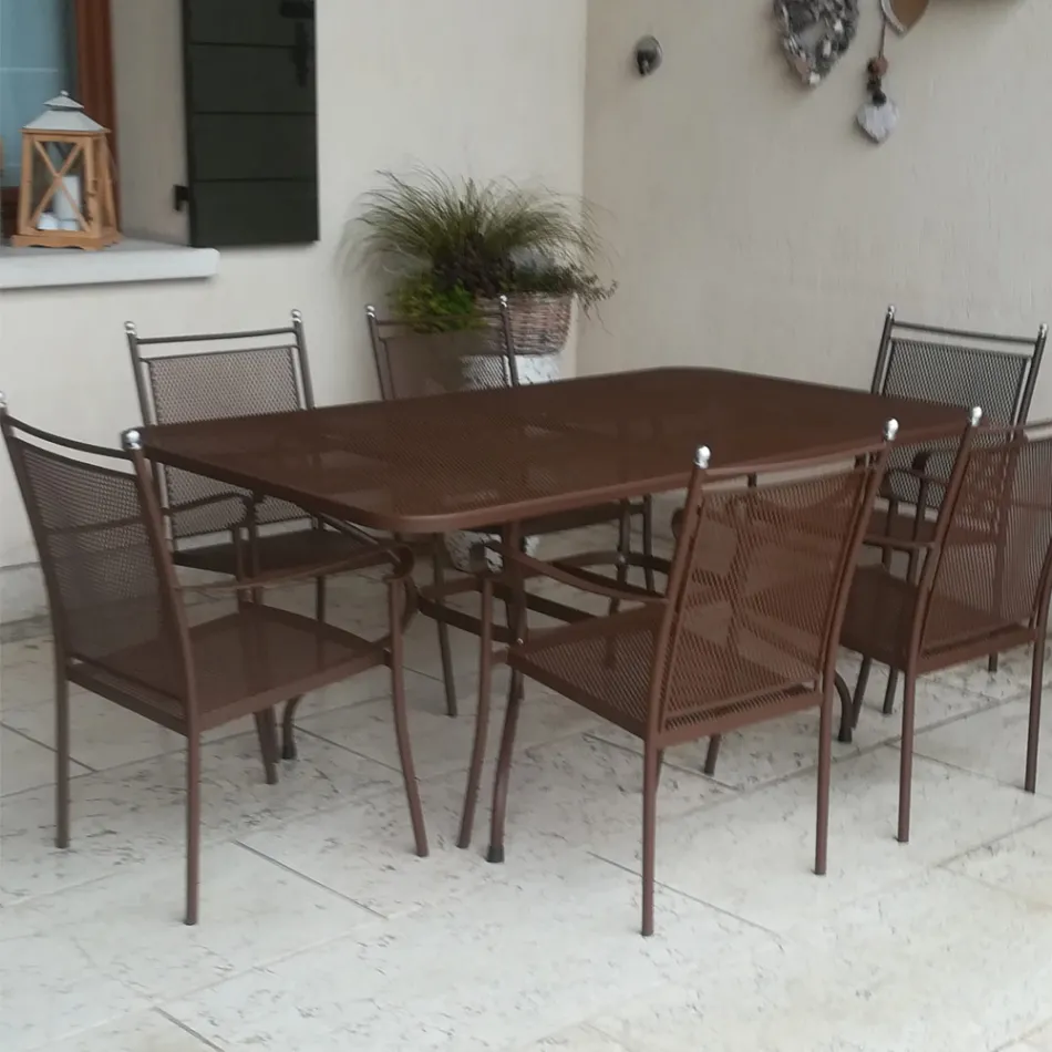 Tavolinë Kopshti prej Rrjete Metalike 180cm e Prodhuar në Itali - Lirion Viadurini