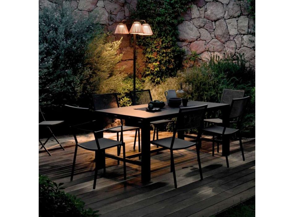 Tavolinë kopshti e zgjerueshme me hekur të galvanizuar të lyer Prodhuar në Itali - Woody Viadurini
