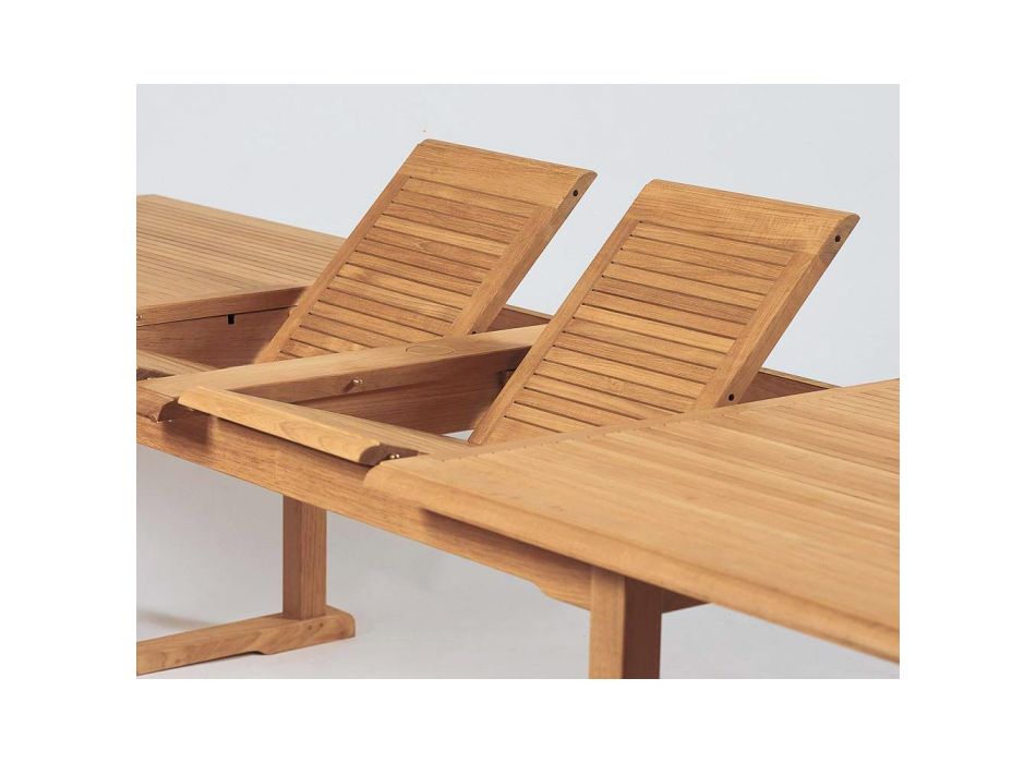 Tavolinë kopshti e zgjerueshme në dru tik në madhësi të ndryshme Made in Italy - Sleepy Viadurini