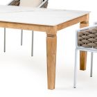 Tavolinë kopshti me 4 karrige në alumin dhe thurje - Artes Viadurini