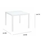 Tavolinë kopshti me strukturë alumini të lyer dhe majë xhami - Salim Viadurini