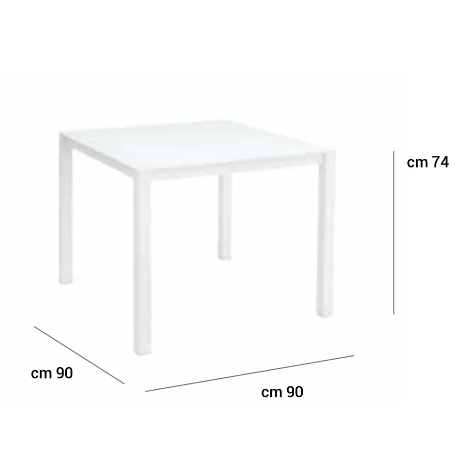 Tavolinë kopshti me strukturë alumini të lyer dhe majë xhami - Salim Viadurini