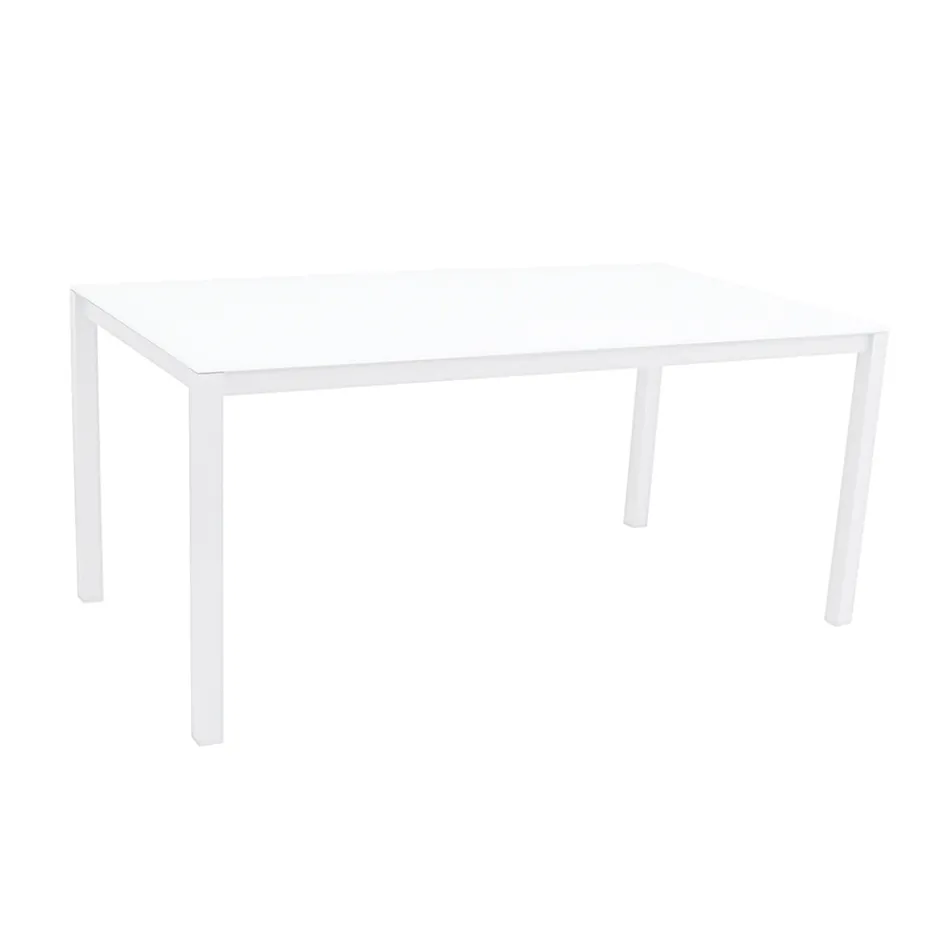 Tavolinë kopshti me strukturë alumini të lyer dhe majë xhami - Salim Viadurini