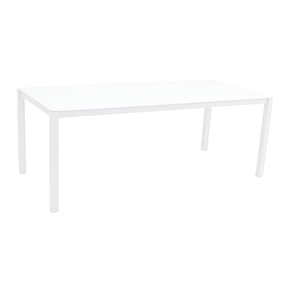 Tavolinë kopshti me strukturë alumini të lyer dhe majë xhami - Salim Viadurini