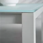 Tavolinë kopshti me strukturë alumini të lyer dhe majë xhami - Salim Viadurini