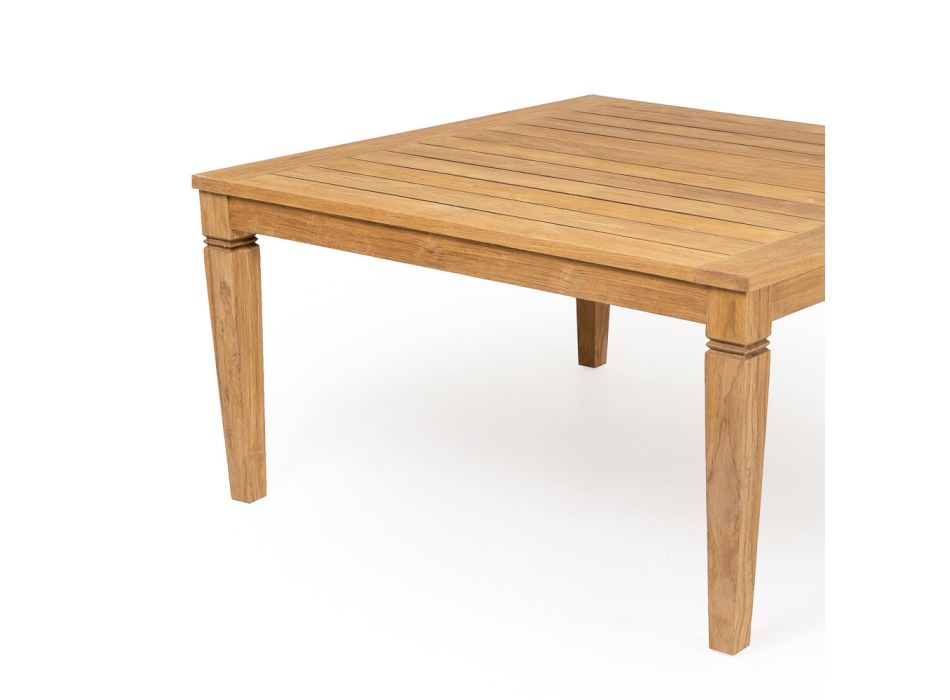Tavolinë Kopshti me Strukturë prej tik natyral të krehur - Artes Viadurini