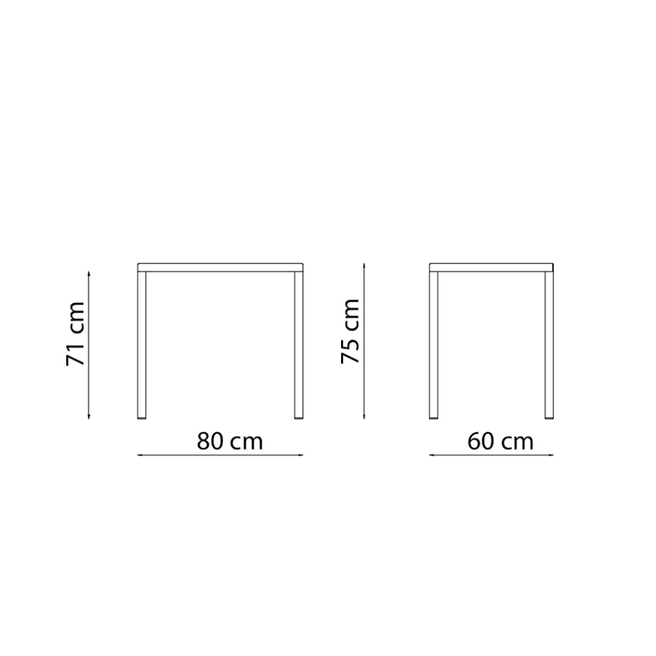 Tavolinë kopshti prej çeliku të galvanizuar drejtkëndëshe e prodhuar në Itali - Azul Viadurini