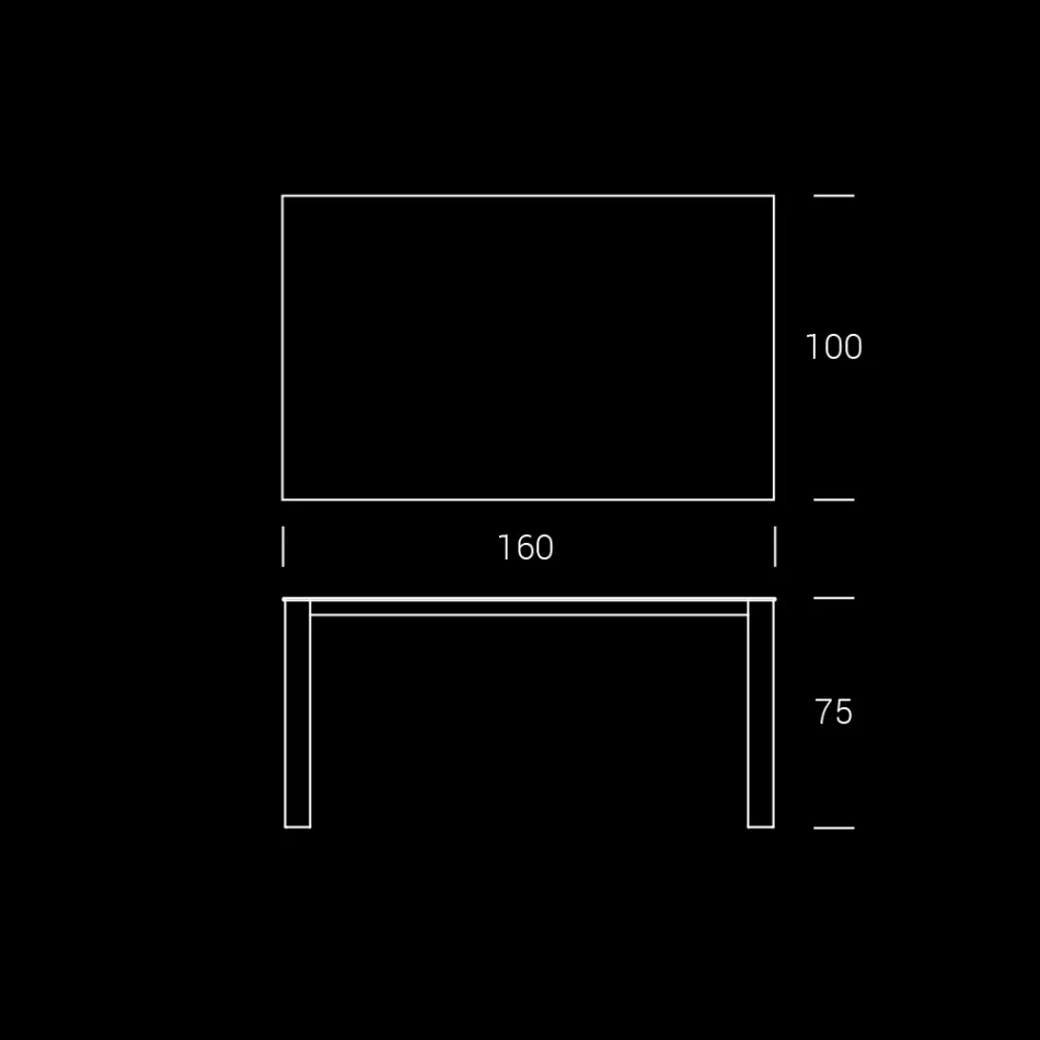 Tavolinë Kopshti HPL me Strukturë Alumini Prodhuar në Itali - Carl Viadurini