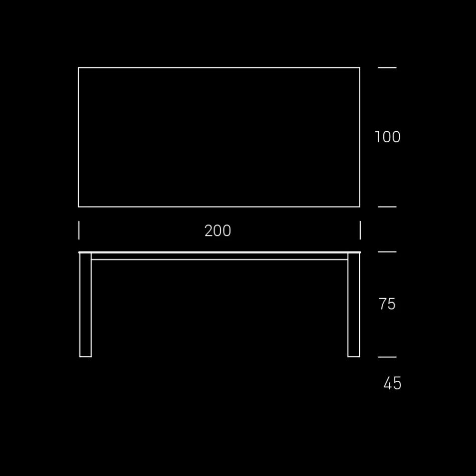 Tavolinë Kopshti HPL me Strukturë Alumini Prodhuar në Itali - Carl Viadurini