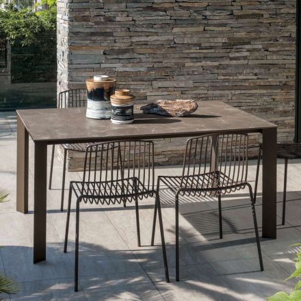 Tavolinë Kopshti HPL me Strukturë Alumini Prodhuar në Itali - Carl Viadurini