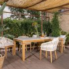 Tavolinë kopshti në majë prej tik natyral dhe qeramike - Artes Viadurini