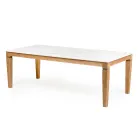 Tavolinë kopshti në majë prej tik natyral dhe qeramike - Artes Viadurini