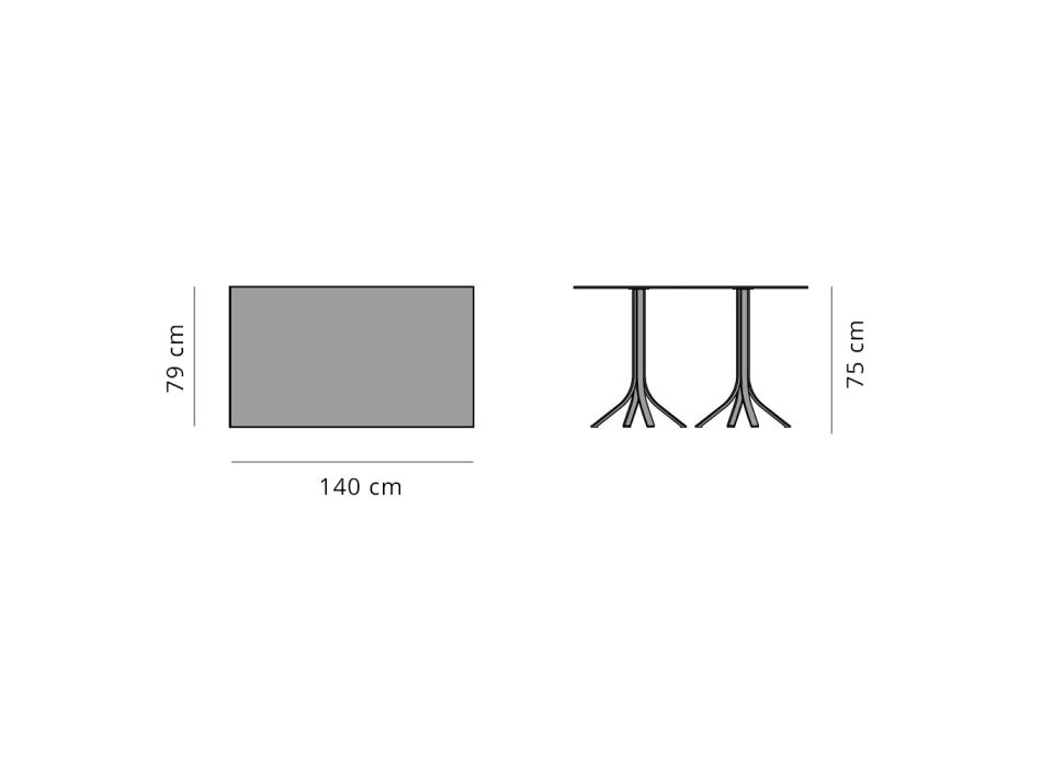 Tavolinë Luksoze Kopshti në Alumin dhe Hpl Bardhë ose Gunmetal - Filomena Viadurini