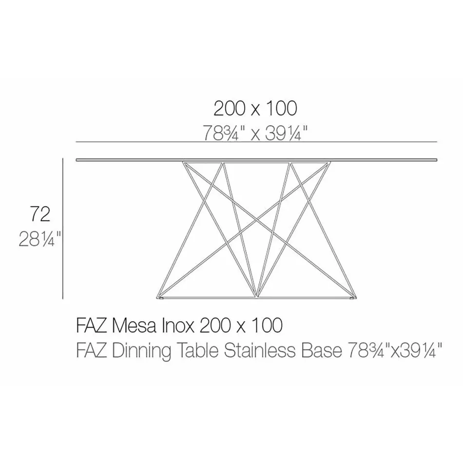 Tavolinë moderne kopshti në polipropilen dhe çelik inox Faz Vondom Viadurini
