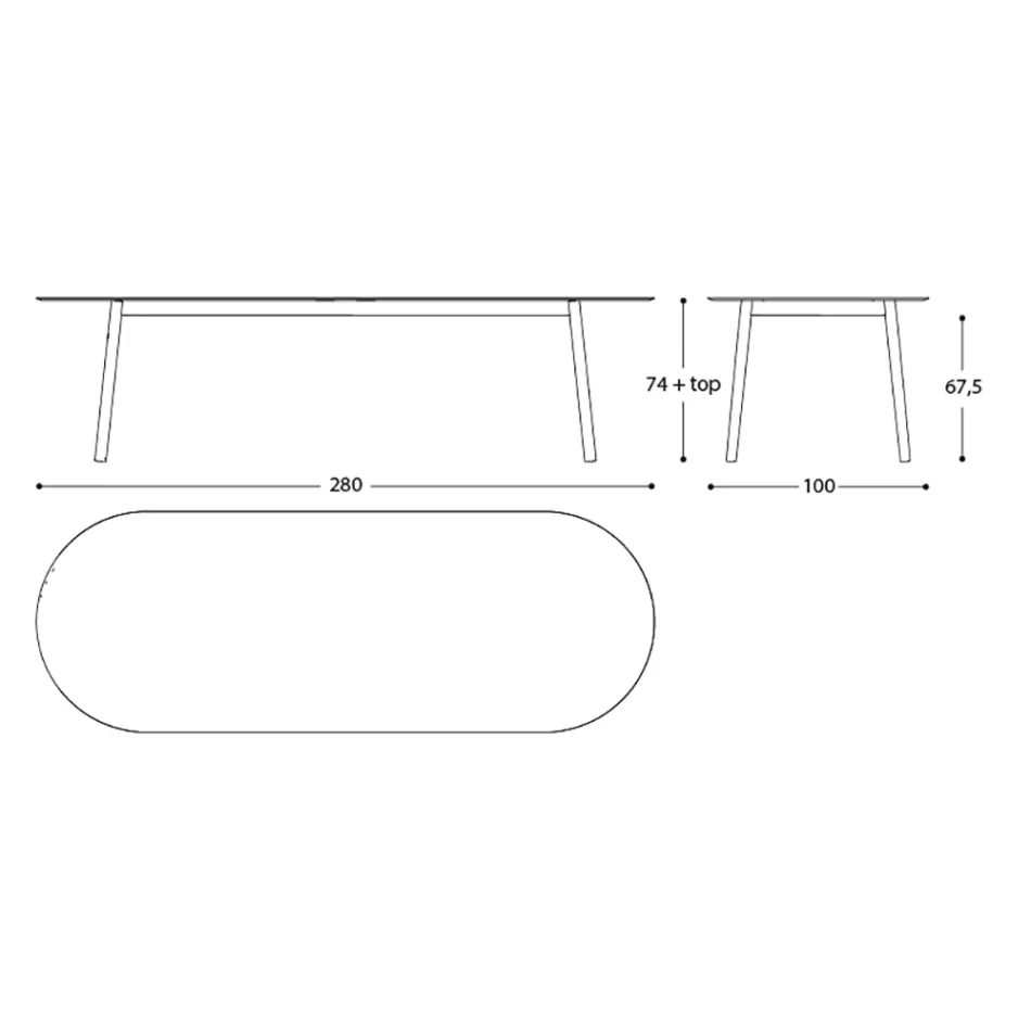 Tavolinë kopshti me ngjyra Hpl Top Made in Italy - Emma nga Varaschin Viadurini
