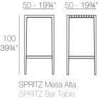 Tavolinë kopshti Spritz nga Vondom në polipropilen dhe tekstil me fije qelqi Viadurini