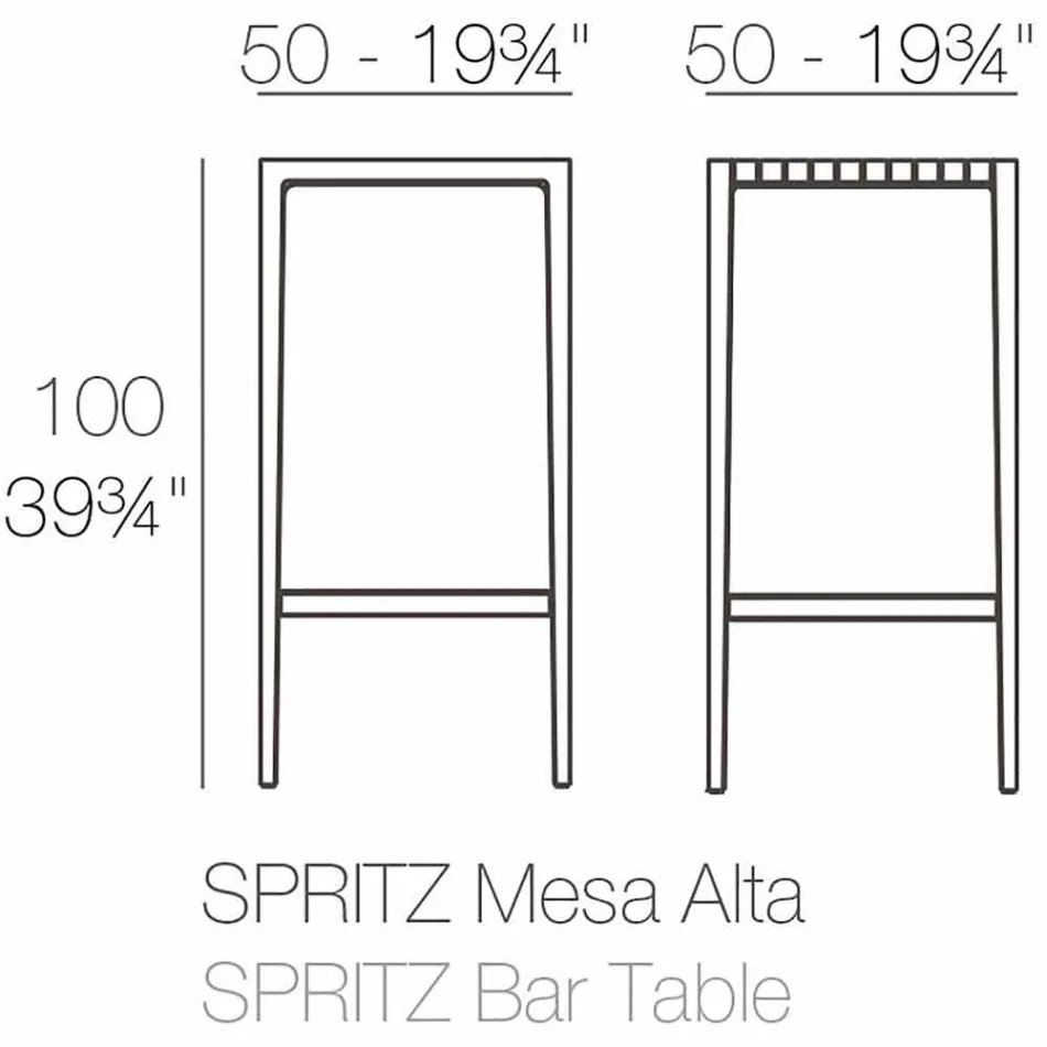 Tavolinë kopshti Spritz nga Vondom në polipropilen dhe tekstil me fije qelqi Viadurini