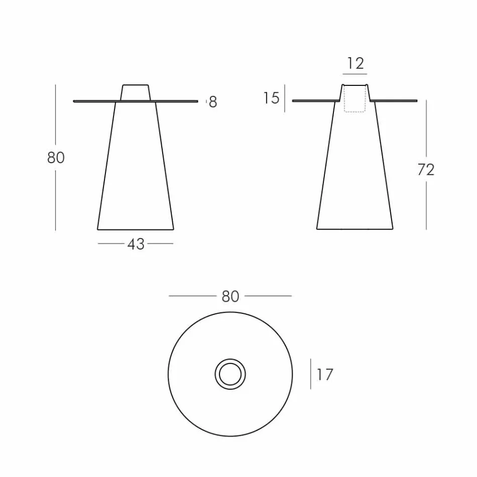 Xham polietileni i Brendshëm Table Slide Peak (H80) i brendshëm i prodhuar në Itali Viadurini