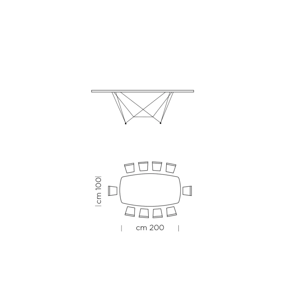 Tavolinë ngrënie me fuçi qeramike Prodhuar në Itali - Ezzellino Viadurini