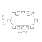 Tavolinë ngrënieje në formë fuçie luksoze e prodhuar në Itali në Fenix dhe çelik - Settimmio Viadurini