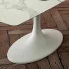 Tavolinë ngrënieje në fuçi në Laminam dhe mermer sintetik të prodhuar në Itali - Brontolo Viadurini