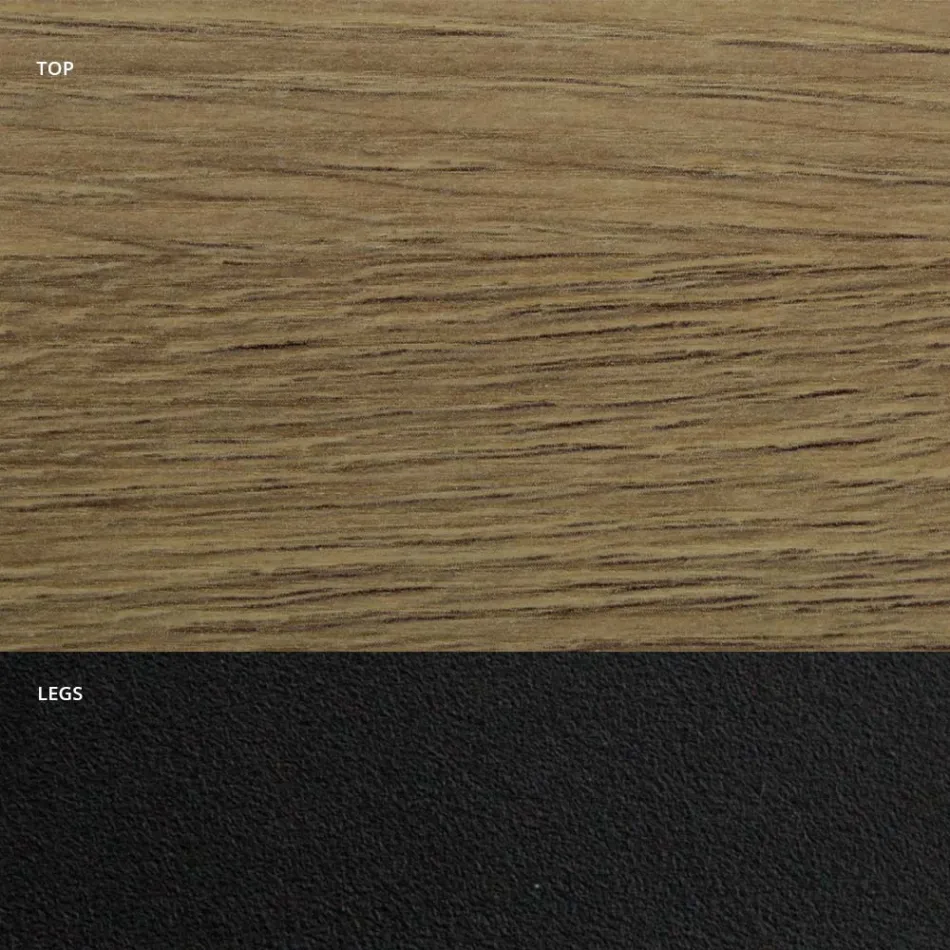 Tavolinë ngrënie në formë fuçie në laminat me efekt druri Prodhuar në Itali - Shpellë Viadurini