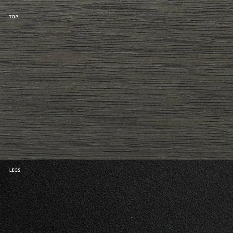 Tavolinë ngrënie në formë fuçie në laminat me efekt druri Prodhuar në Itali - Shpellë Viadurini