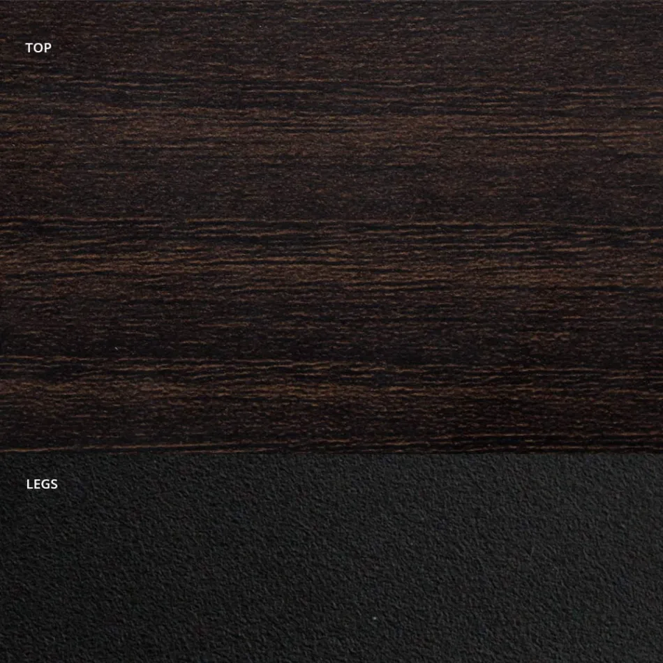 Tavolinë ngrënie në formë fuçie në laminat me efekt druri Prodhuar në Itali - Shpellë Viadurini