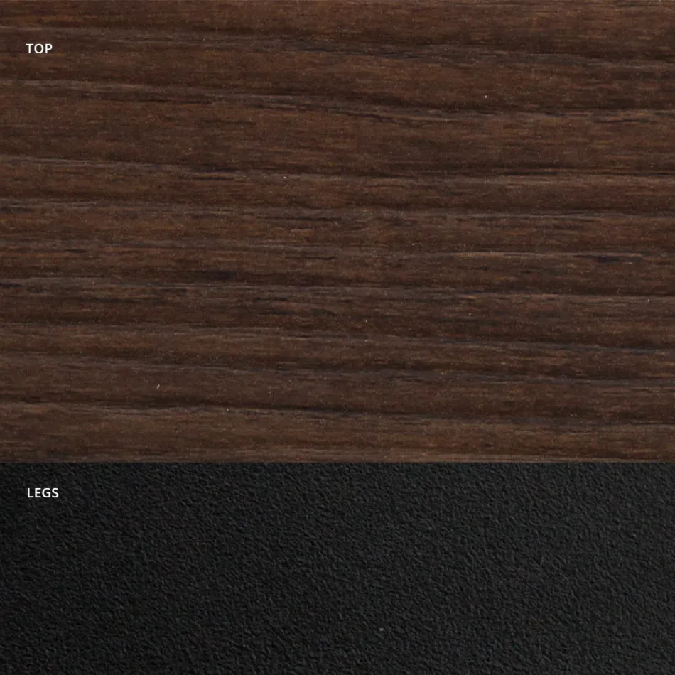 Tavolinë ngrënie në formë fuçie në laminat me efekt druri Prodhuar në Itali - Shpellë Viadurini