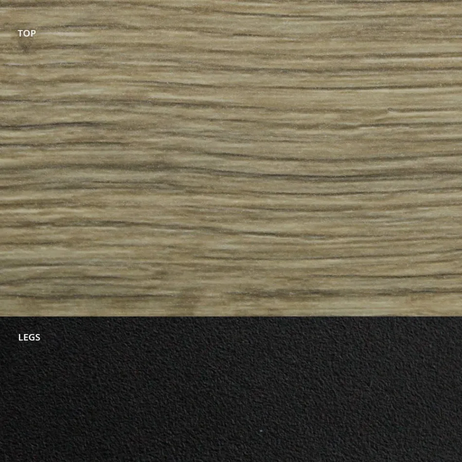 Tavolinë ngrënie në formë fuçie në laminat me efekt druri Prodhuar në Itali - Shpellë Viadurini