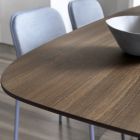 Tavolinë ngrënie me fuçi në dru dhe metal të zi Prodhuar në Itali - Alfero Viadurini