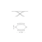 Tavolinë ngrënie në formë fuçie prej qelqi dhe çeliku Made in Italy - Cave Viadurini