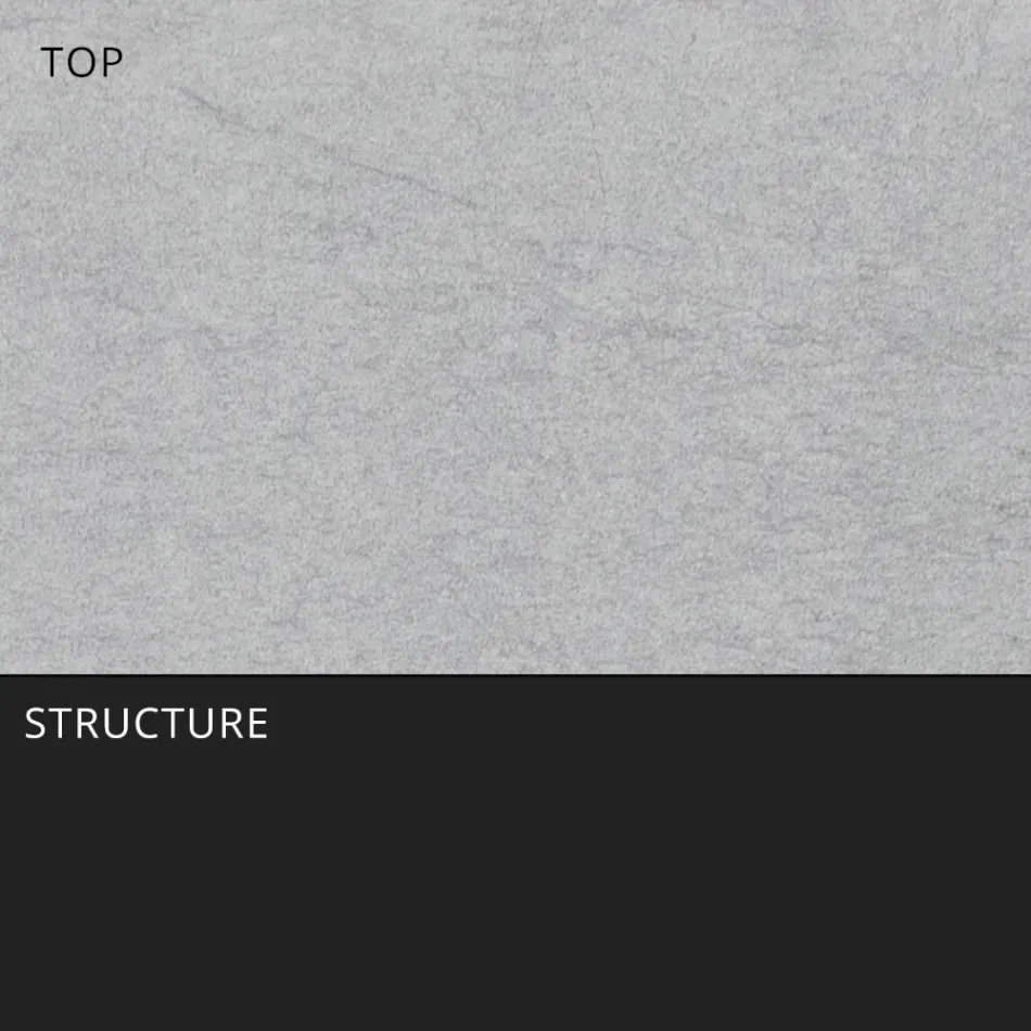 Tavolinë e zgjeruar e ngrënies në natyrë 318 cm në enë alumini dhe guri - Filomena Viadurini