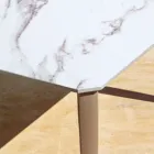 Tavolinë e zgjeruar e ngrënies në natyrë 318 cm në enë alumini dhe guri - Filomena Viadurini