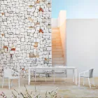 Tavolinë e zgjeruar e ngrënies në natyrë 318 cm në enë alumini dhe guri - Filomena Viadurini