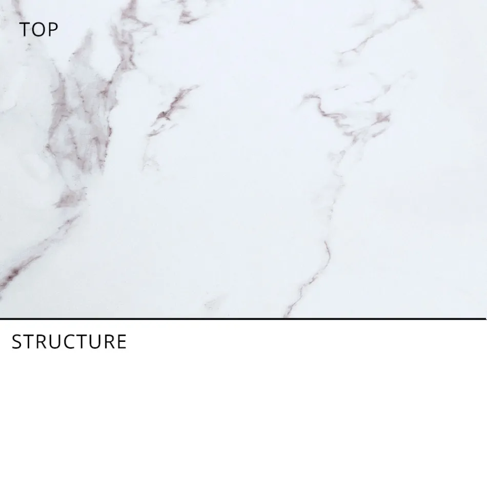 Tavolinë e zgjeruar e ngrënies në natyrë 318 cm në enë alumini dhe guri - Filomena Viadurini