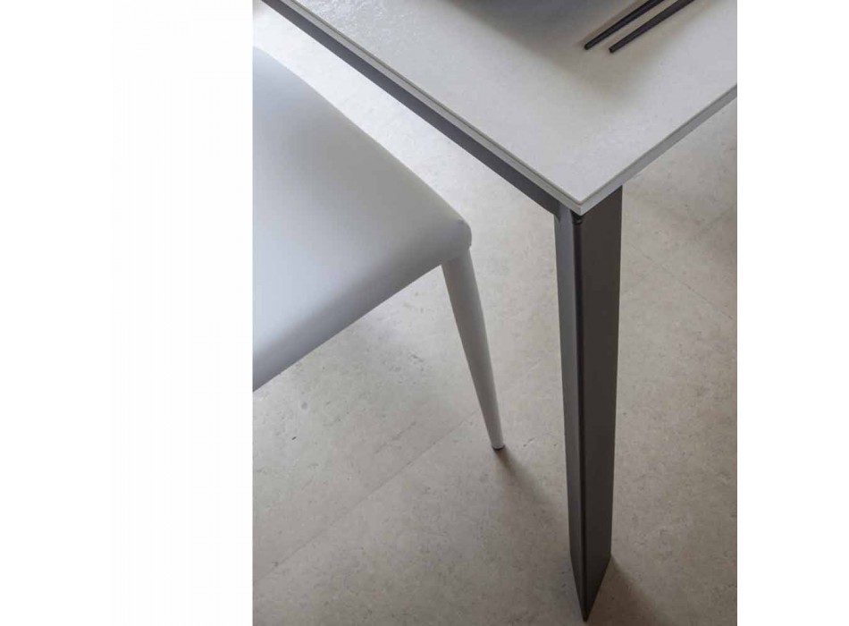 Tavolinë Ngrënieje e Zgjatshme deri në 180 cm në Qeramikë Made in Italy - Pitagora Viadurini