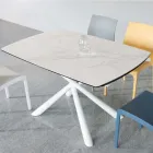 Tavolinë Ngrenie e Zgjatshme (200/230 cm) në Qelq Qeramik dhe Metal - Naisha Viadurini