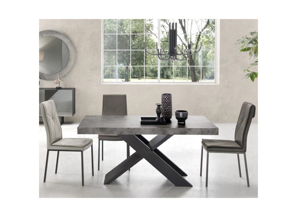 Tavolinë Ngrënie e zgjatur deri në 260 cm Efekt Çimento Prodhuar në Itali - Odelmo Viadurini