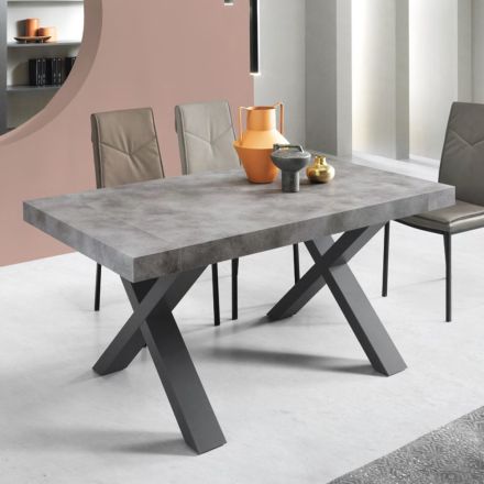 Tavolinë Ngrënie e zgjatur deri në 260 cm Modern Concrete Effect - Lenova Viadurini