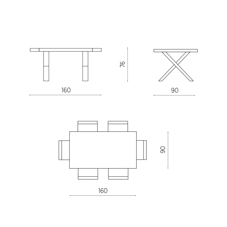 Tavolinë ngrënieje e zgjatur deri në 260 cm Efekt druri Prodhuar në Itali - Lenova Viadurini