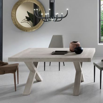 Tavolinë ngrënieje e zgjatur deri në 260 cm Efekt druri Prodhuar në Itali - Lenova Viadurini