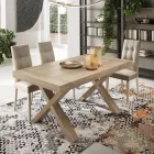 Tavolinë ngrënieje e zgjatur deri në 260 cm Efekt druri Prodhuar në Itali - Lenova Viadurini