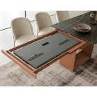 Tavolinë ngrënieje e zgjerueshme deri në 298 cm në Qeramikë dhe Metal Prodhuar në Itali - Luledielli Viadurini