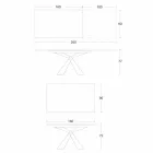 Tavolina ngrënieje e zgjerueshme deri në 298 cm në pjesën e sipërme prej metali dhe qeramike - Anaconda Viadurini