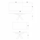 Tavolina ngrënieje e zgjerueshme deri në 298 cm në pjesën e sipërme prej metali dhe qeramike - Anaconda Viadurini