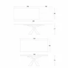 Tavolina ngrënieje e zgjerueshme deri në 298 cm në pjesën e sipërme prej metali dhe qeramike - Anaconda Viadurini