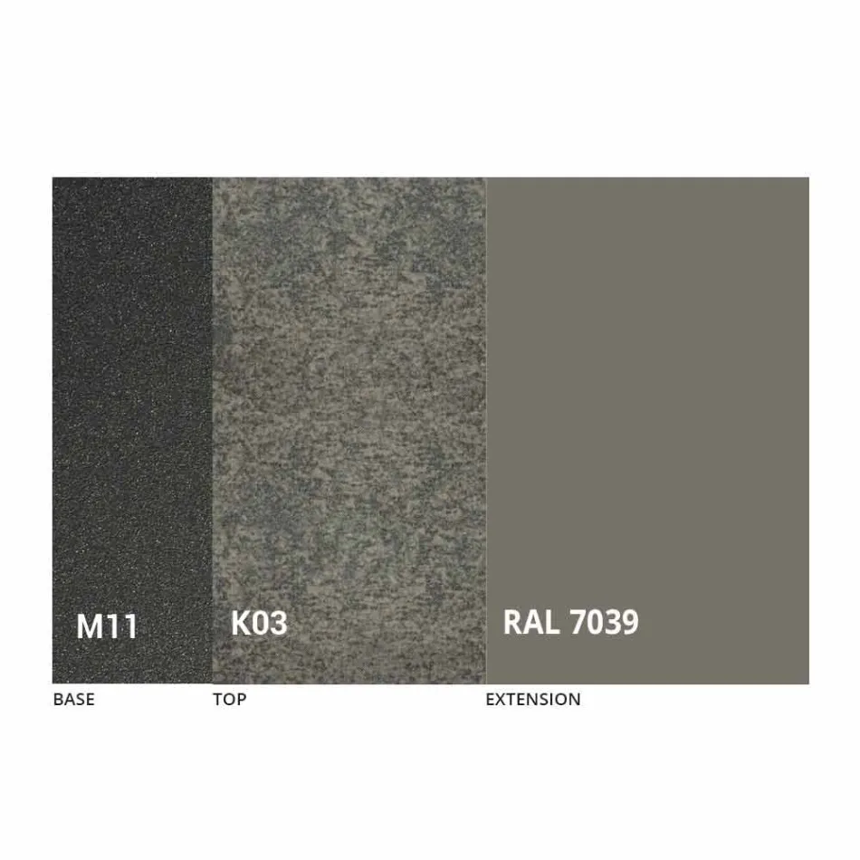 Tavolina ngrënieje e zgjerueshme deri në 298 cm në pjesën e sipërme prej metali dhe qeramike - Anaconda Viadurini