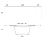 Tavolinë ngrënieje e zgjatur deri në 3 m në Këmbë qeramike dhe prej druri - Cesteo Viadurini